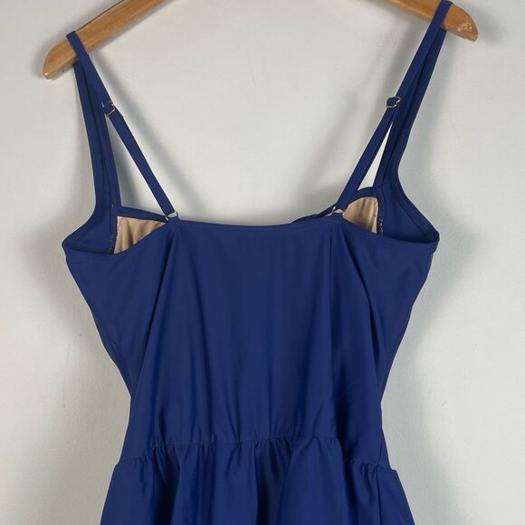 Shore Shapes Size 14‎ Navy Swim Dress One Piece Swimsuit NEW Tummy Control - Picture 6 of 10
